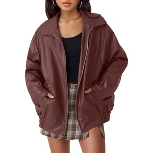 image:imageAUTOMET Womens Oversized Faux Leather Jacket for Fall and WinterWinered