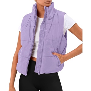 image:imageAUTOMET Womens Puffer Vest Cropped Lightweight Fall Winter OuterwearPurple