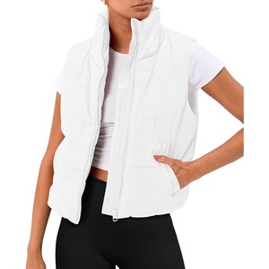 image:imageAUTOMET Womens Puffer Vest Cropped Lightweight Fall Winter OuterwearWhite